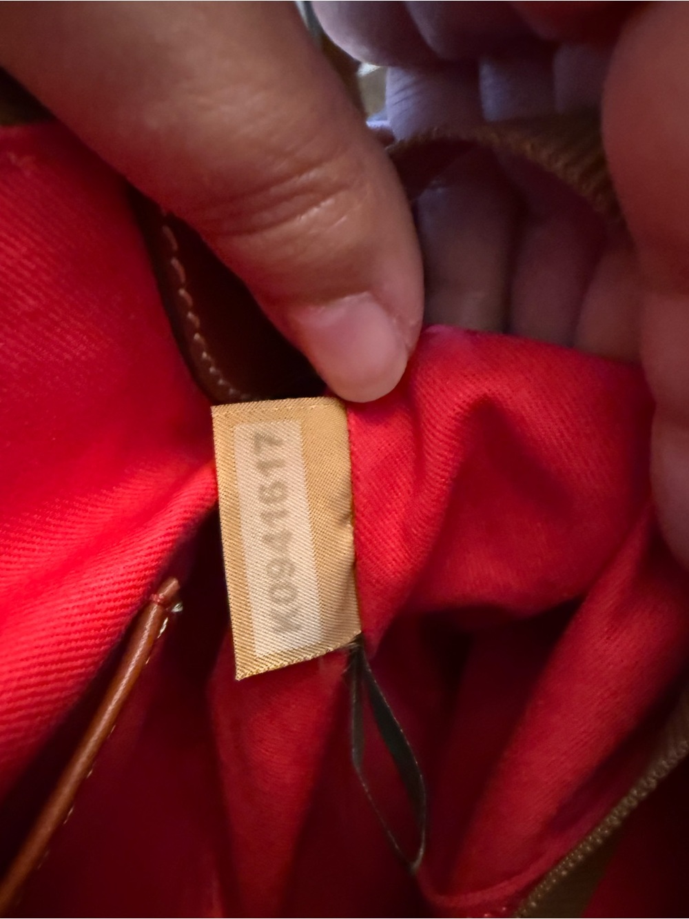 Dooney & Bourke Red Pebble Leather Satchel with Tan leather Braided Handles - Picture 10 of 15